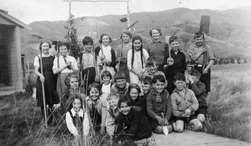 Gardening at school, 1936