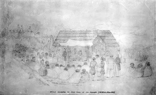 William Spain investigating land claims at New Plymouth,
    1844