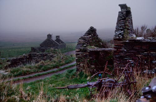 Deserted houses, Shetland Islands