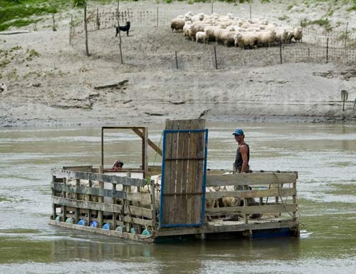 Home-made barge