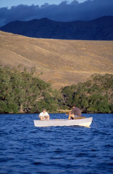 Fishing from a boat