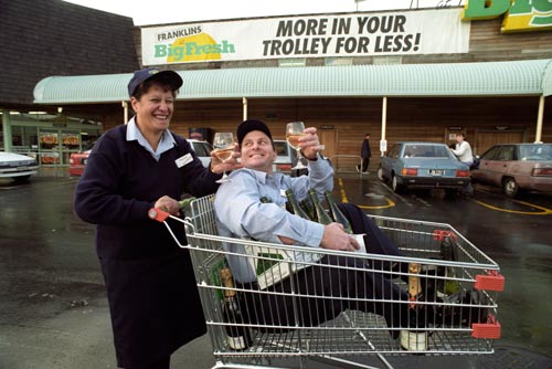 Wine in a supermarket