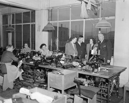Visiting a New Zealand factory, 1949