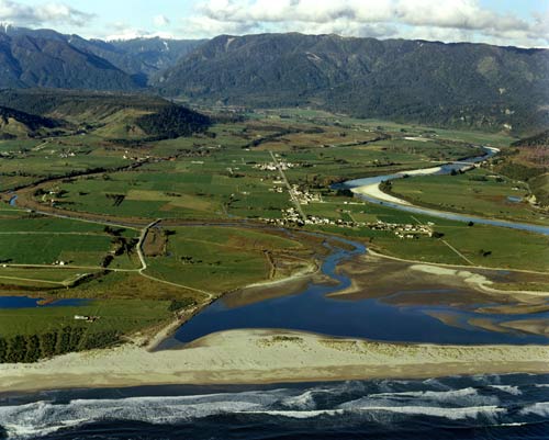 Aerial view of Karamea