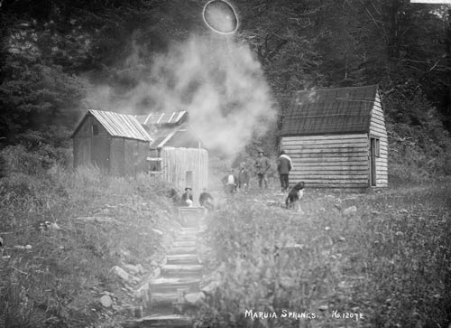 Early bathhouses at Maruia Springs 