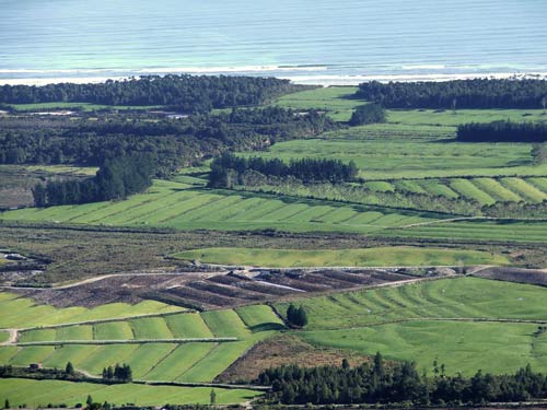 Re-contoured land near Waimangaroa