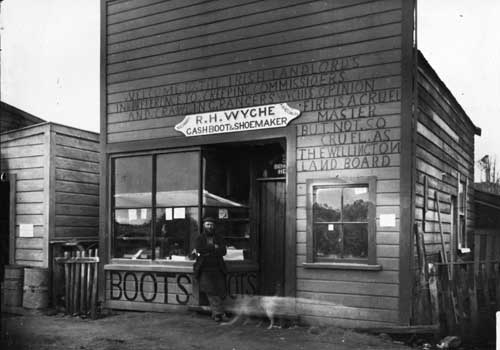 Graffiti on R. H. Wyche’s shop, Wellington