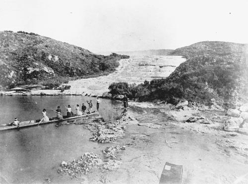 Pink Terraces at Lake Rotomahana, 1870s 