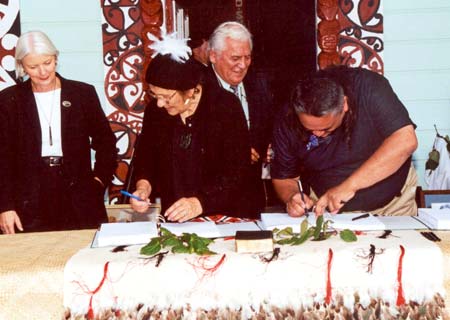 Signing deed of settlement