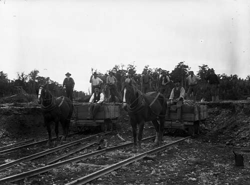 Building railways, Hokitika