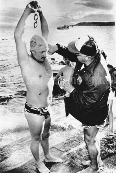 Preparing to swim