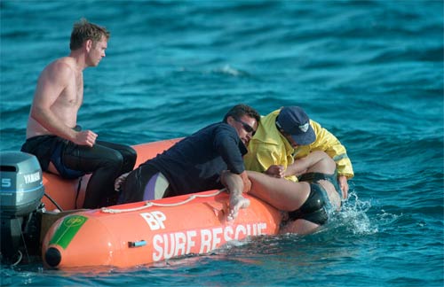 A swimmer in trouble