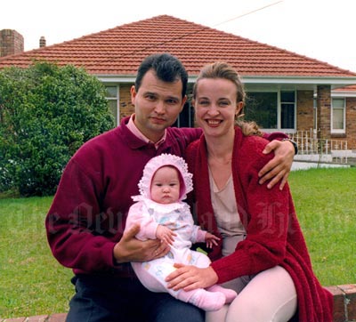 Russian couple and child