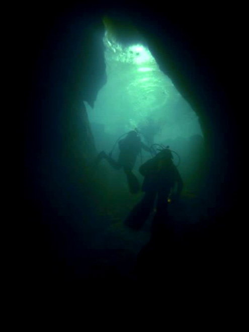 Cave diving at Riwaka