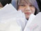 Woman holding voting papers