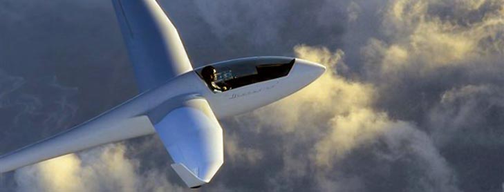 Glider from above in the sky