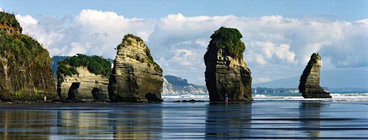 Small rock islands in harbour