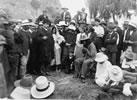 Rua Kēnana Hepetipa meeting with Joseph George Ward on the beach at Whakatāne, March 1908