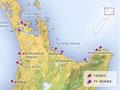 Landing places of the Tainui and Te Arawa canoes