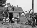 Steam-powered threshing machine