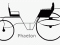 a Phaeton - one of many variations of horse-drawn carriages