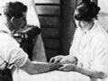 Massage treatment of soldiers, 1919