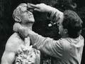 Cleaning Henry Holland's statue