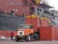 Offloading containers, Antarctica, 2008
