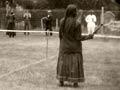 Māori shepherds and shearers playing tennis, 1899