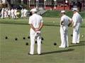 Playing bowls in Rotorua, 1980s