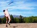 Naturist activities: throwing the warratah 