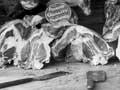 Interior of a butcher's shop, 1910