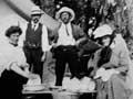 Katherine Mansfield and party, Urewera, 1907