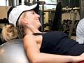 Working out at the gym