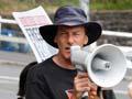 Protest against tennis player