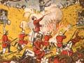 Scene from Program cover depicting 2 armies fighting in close quarters