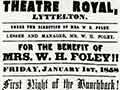 Poster advertising Mrs W. H. Foley, 1858