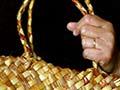 Kete with hand-dyed flax