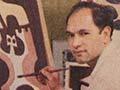 Para Matchitt with paintings, 1965