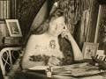 Maggie Papakura at her desk, 1910