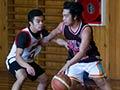 Playing basketball