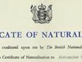 Naturalisation certificate