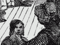 Steerage passengers eating dinner