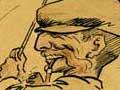 A cartoon of Thomas Ezekiel Crosse playing golf, 1910