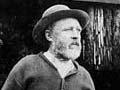 Richard Treacy Henry outside his boatshed on Pigeon Island, Dusky Sound