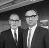 Henry Lang (right) with retiring secretary to the Treasury, Noel Davis, 18 December 1968