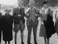 Granny McDonald (second left) and others involved in the horse racing industry at an Agricultural and Pastoral show, Palmerston North