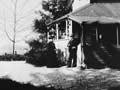 Adela Stewart outside her house, Athenree, Katikati