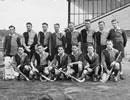 Cyril Vincent Walter (standing, fifth from left) and the South Island hockey team, after winning a tournament against the North Island, 1947