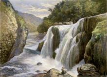 Edward Soper Stapleton Sandys painting of Te Reinga Falls